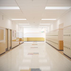 School Hallway Locker Room