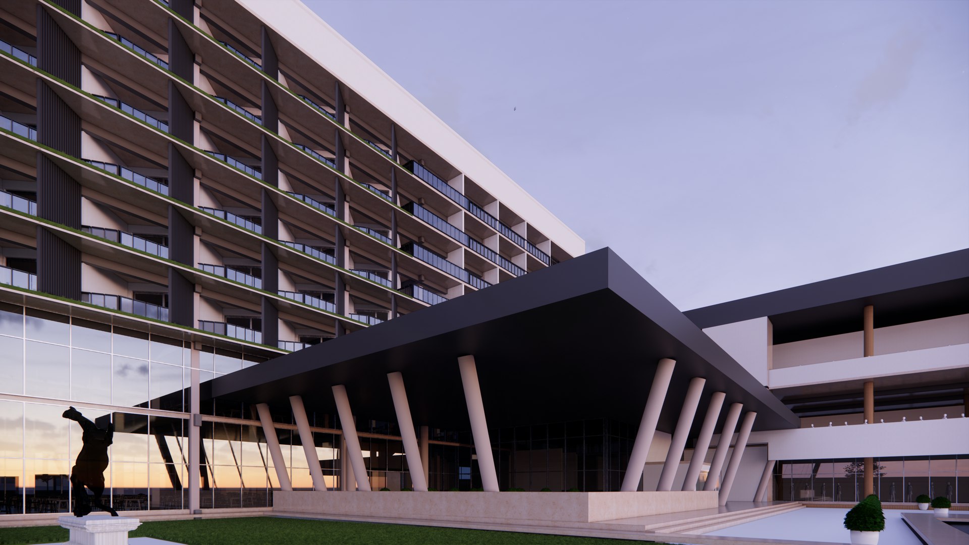 Hotel And Shopping Mall High Technical Detailed Revit Project Model ...