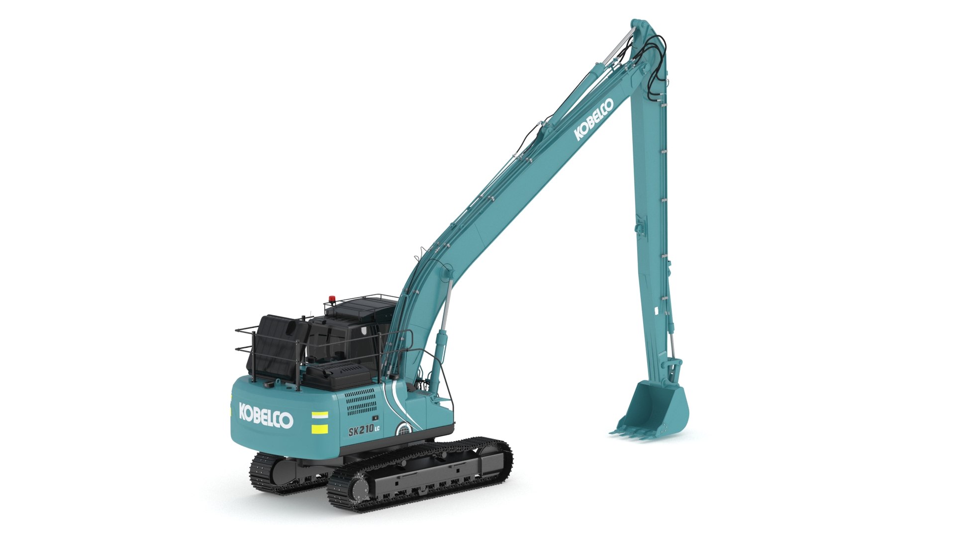 3D Kobelco SK210LC-10 Long Arm Excavator - TurboSquid 2046948