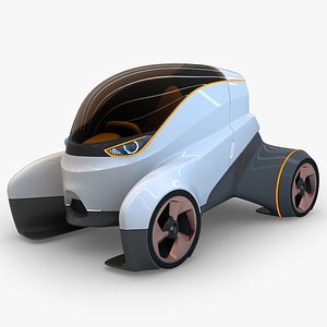 futuristic electric car 3D