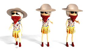 3D model Cartoon Girl Character Fully Rigged Stylized Female