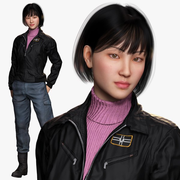 3D Noi - City Blooms Stylish Asian Fashion model