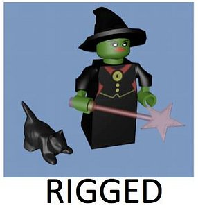 lego witch character rigged c4d