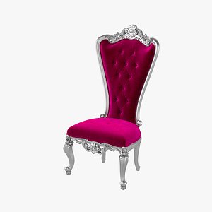Absolom Roche Side Chair - Silver & Pink Velvet