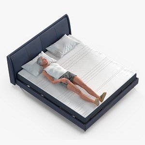 Old Man Lying on Smart Bed Pro Xiaomi 3D model