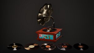 3D Vintage gramophone