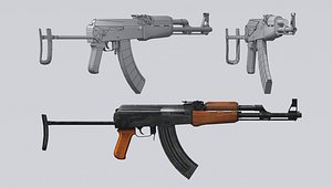 akm assault rifle - 3D