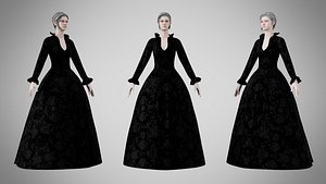 Dress 30 Obsidian Bloom Velvet 3D model