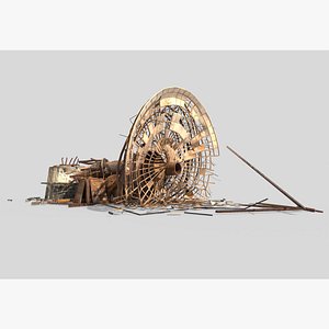 3D broken satellite antenna model