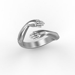 3D Hug ring hands ring model
