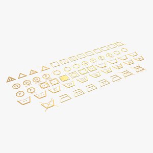 3D model Washing symbols gold