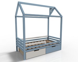 bed house children s 3D model