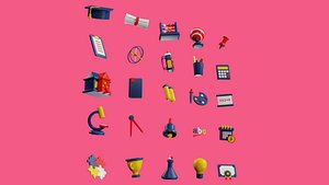 25 3D Educational Icon 3D model