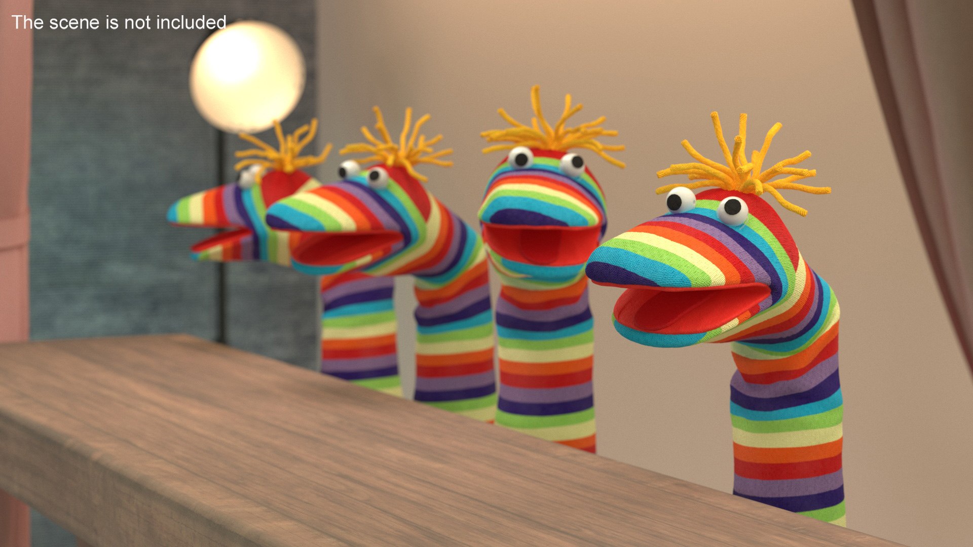 Sock Puppet Character Striped Boy Smiling Pose Model - TurboSquid 2269857