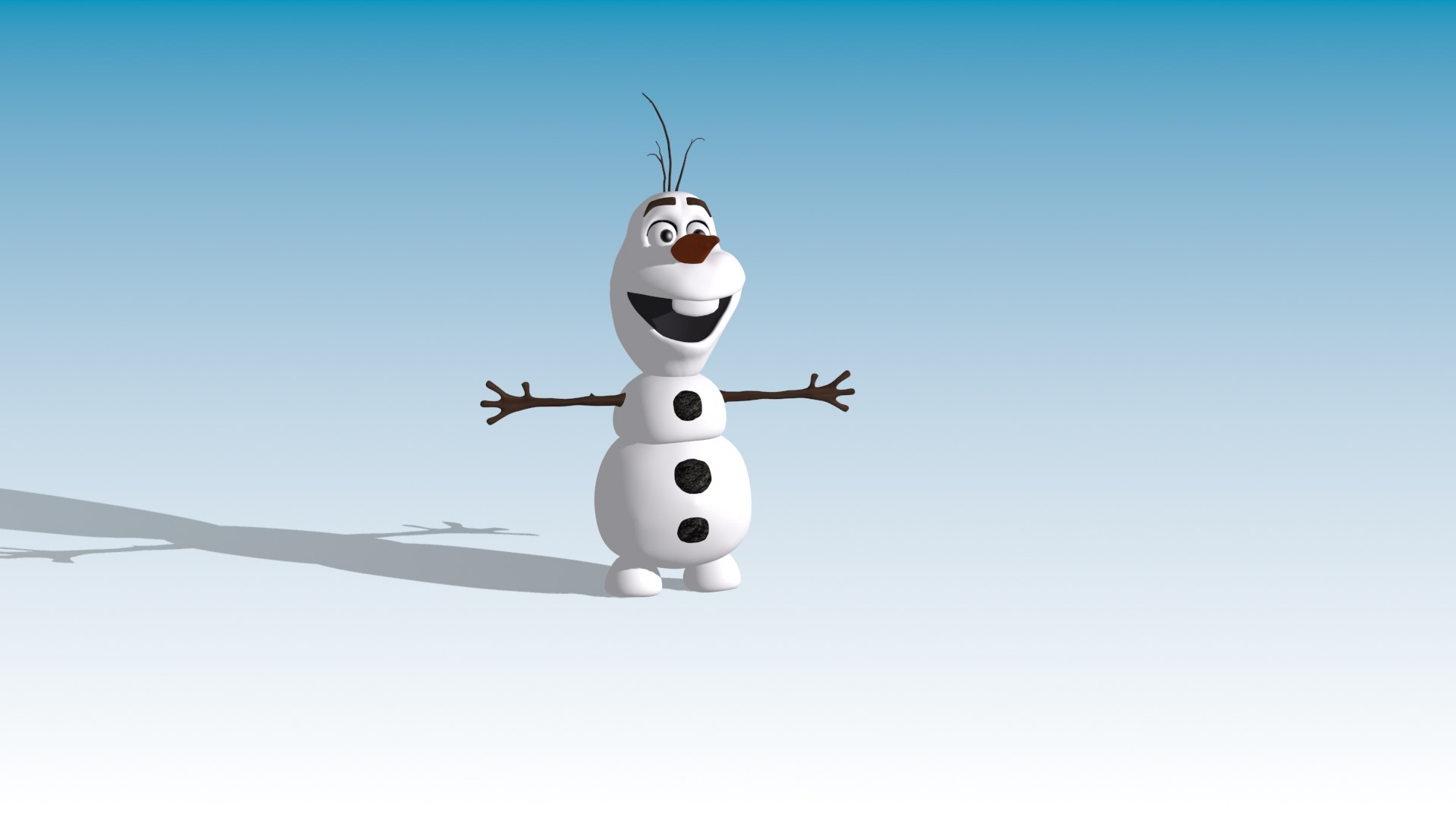 3d olaf rigged model