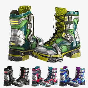 Cyberpunk Boots 4 colors 3D model