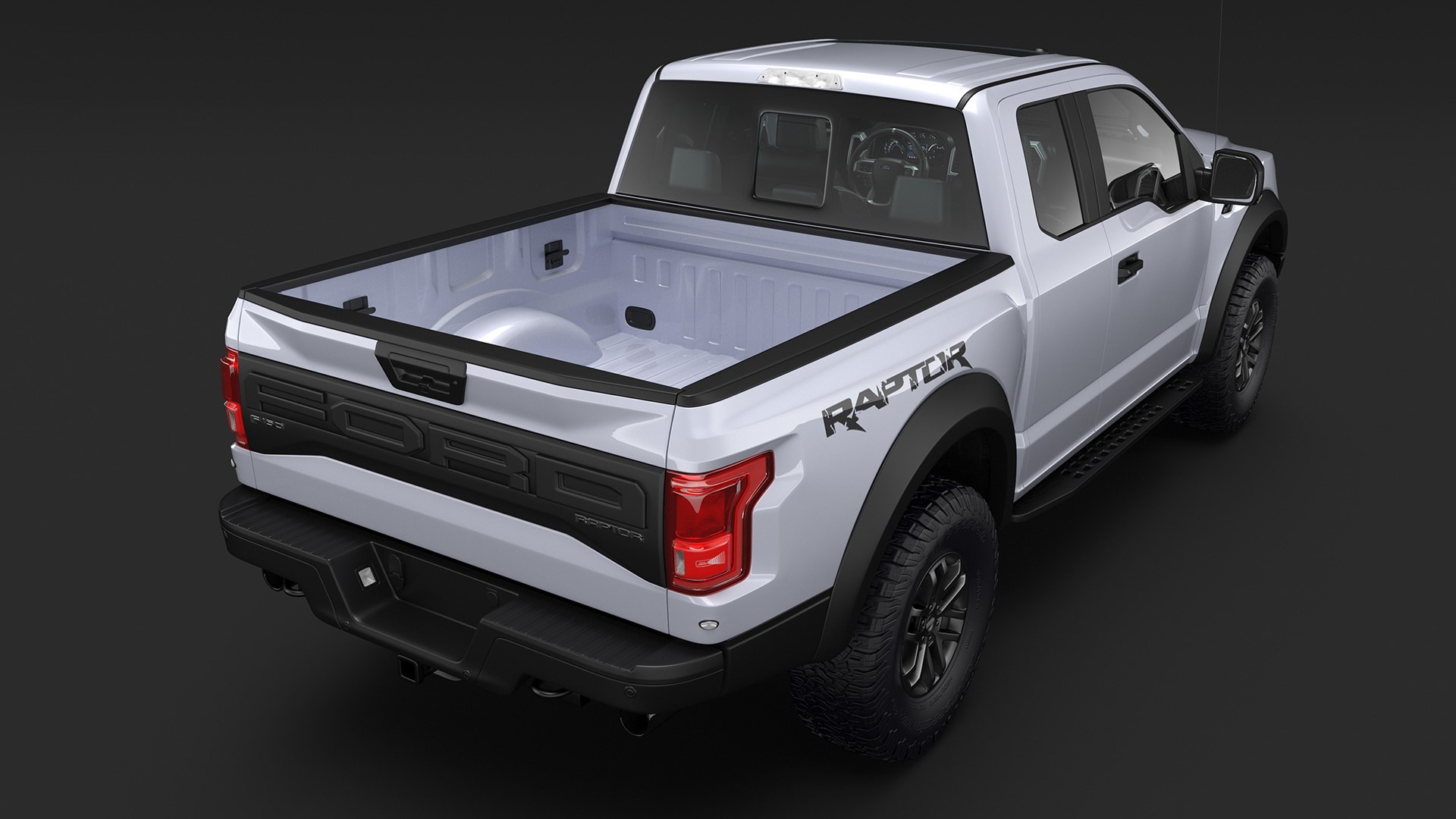 White Ford F-150 Raptor 2017 Simple Interior 3D model - TurboSquid 2082862