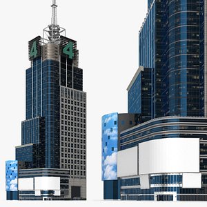 3D Conde Nast Building with Night Lights model