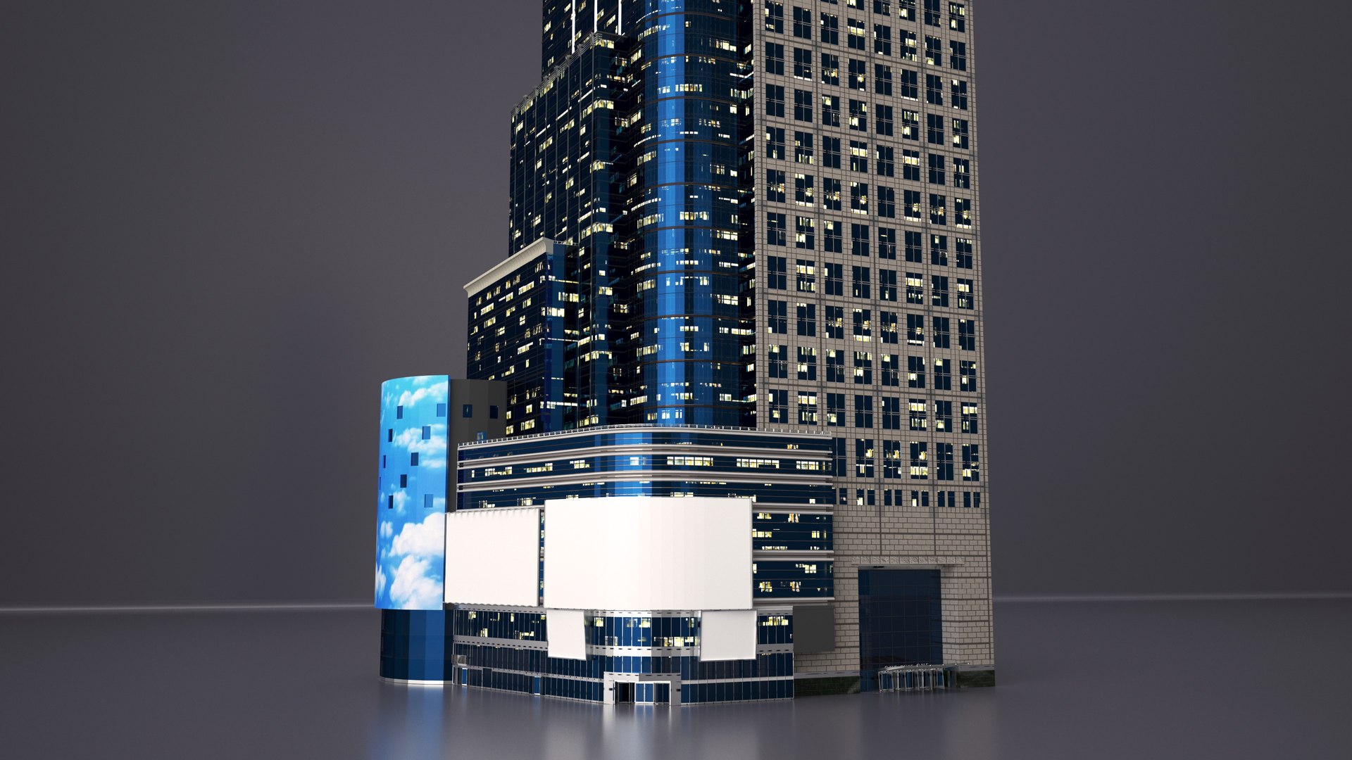 3D Conde Nast Building With Night Lights Model - TurboSquid 2201865