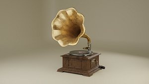 3D Retro gramophone model