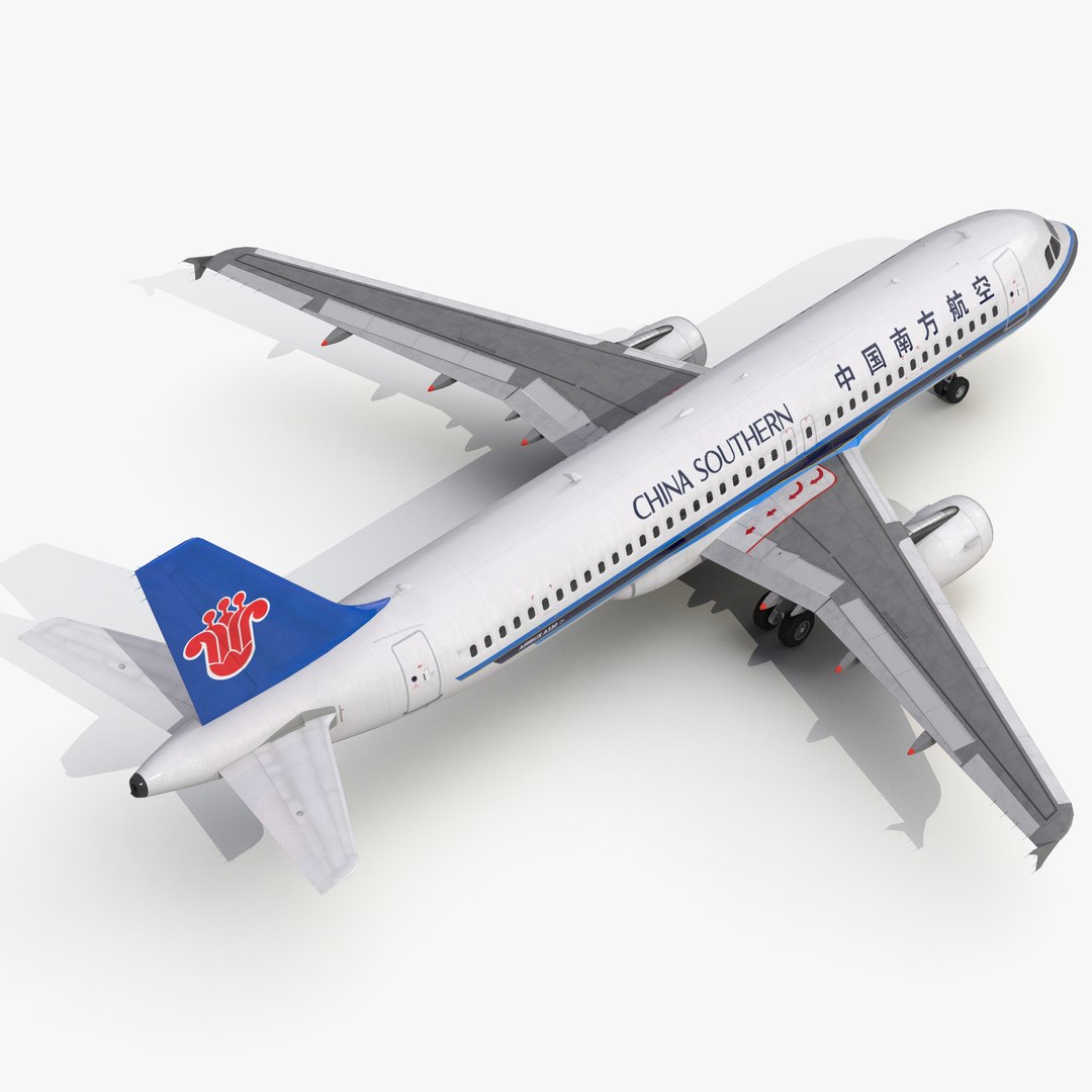 Airbus A320 China Southern Airlines 3D Model 3D model preview