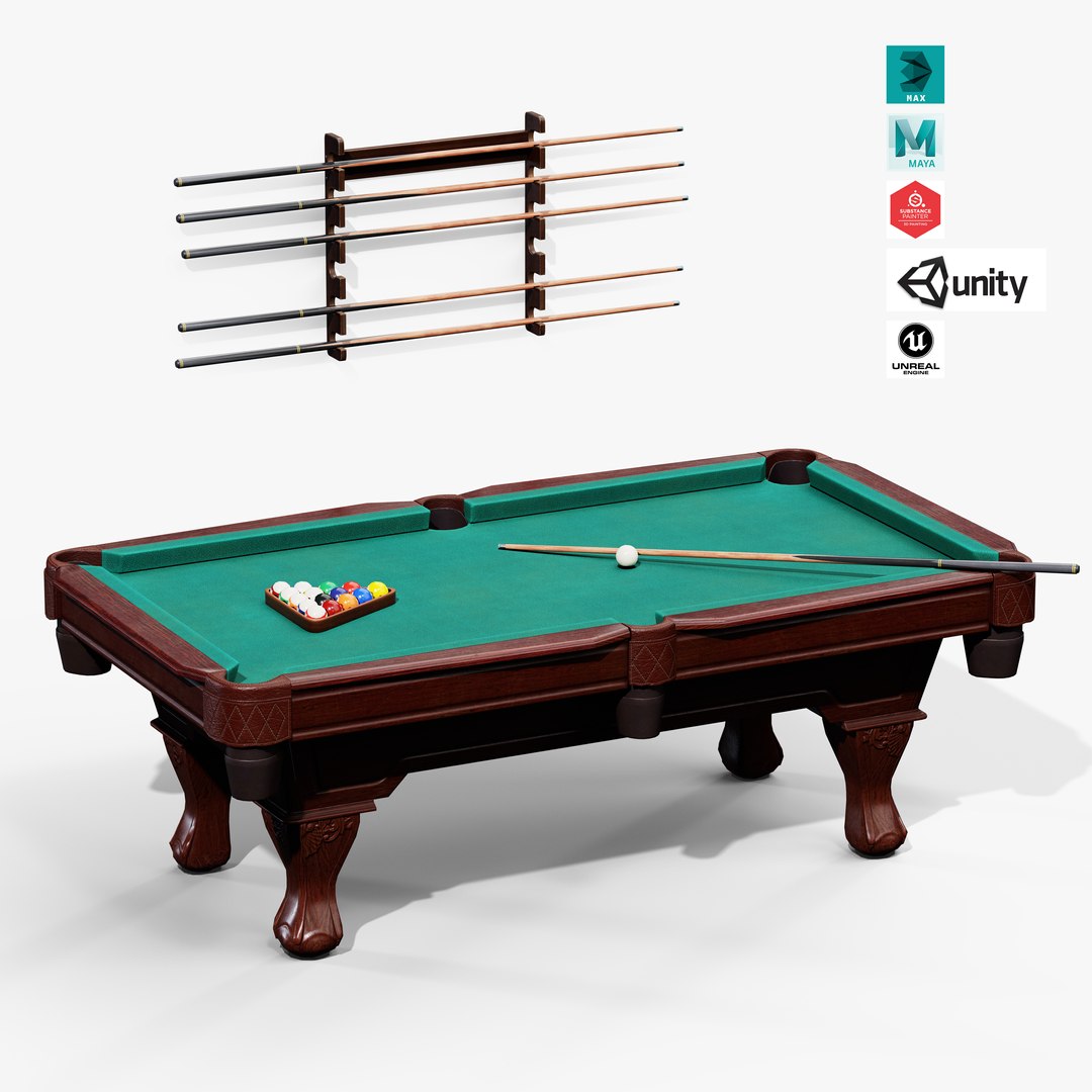 Pool Table Model - TurboSquid 2389265