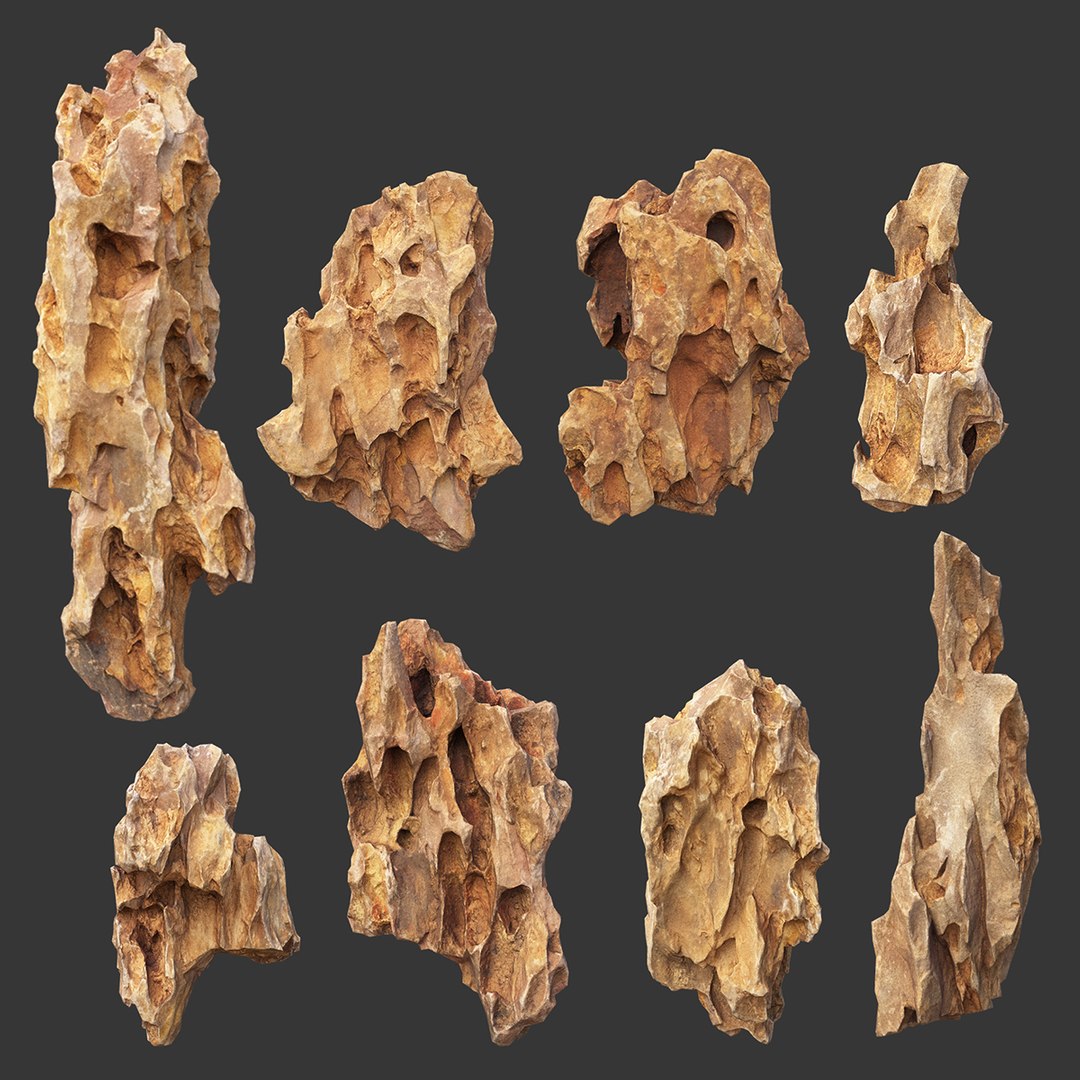 3D Model 8 Low Poly PBR Erosion Rock Photogrammetry - TurboSquid 2163027