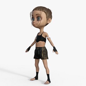 Cartoon Boxing Girl 3D