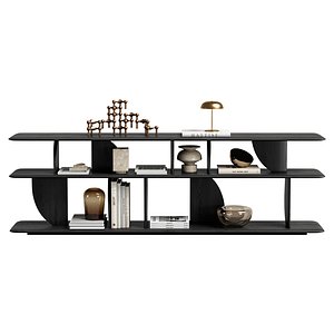 3D geometric wood shelving