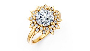 3D Floral Engagement Ring