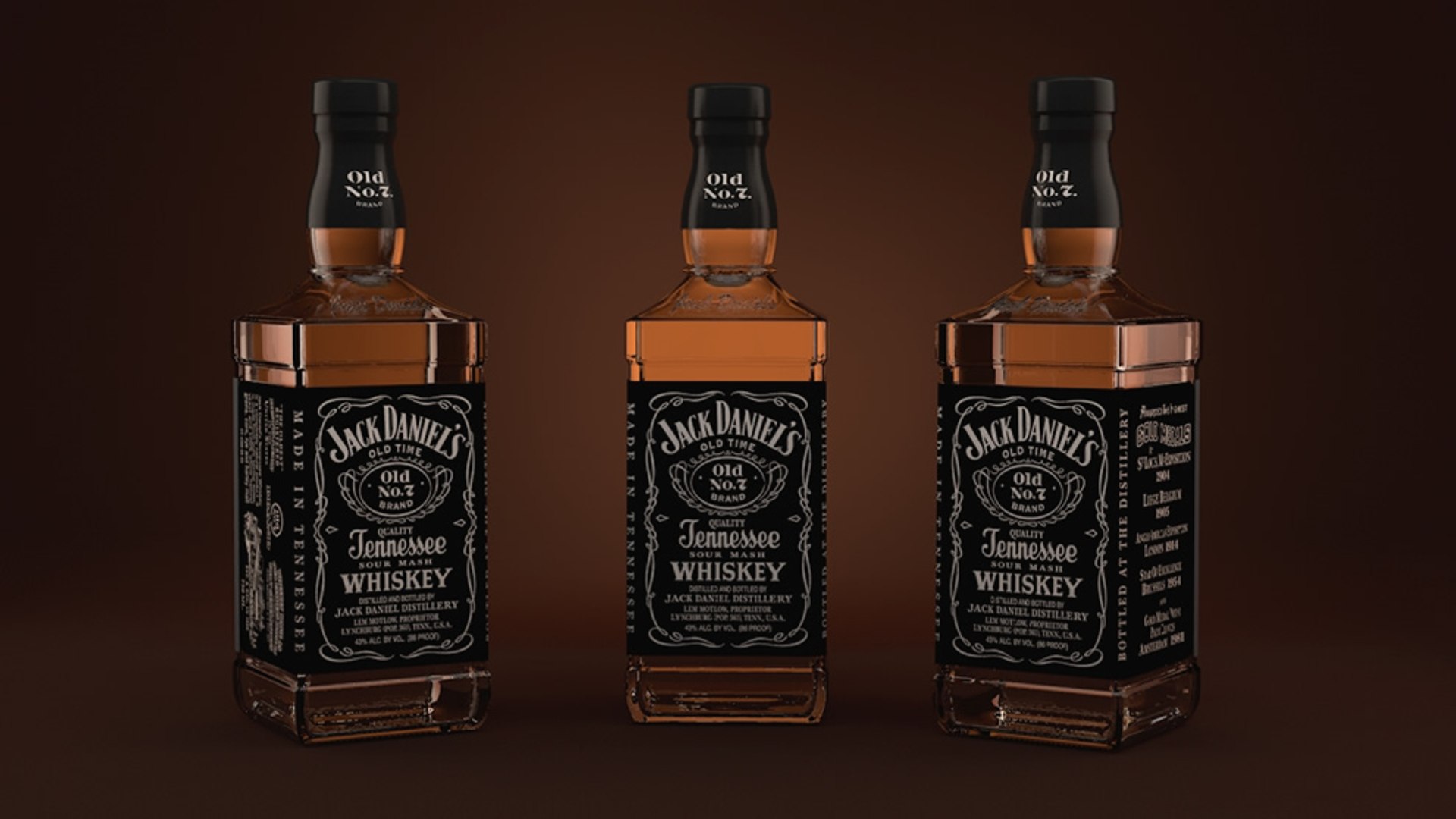 jack daniels whiskey bottle 3d model