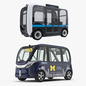 Self Driving Buses 3D Models Collection