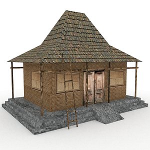 Classic Asian Javanese Old House 3D model