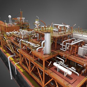 FPSO - High-Detail Floating Production Storage and Offloading Vessel 3D Model for Simulation - Anima
