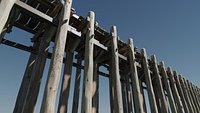 Wood Planks logs pilars  2 ready piers