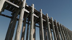 Wood Planks logs pilars 2 ready piers