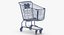 3D metal shopping cart 01 model