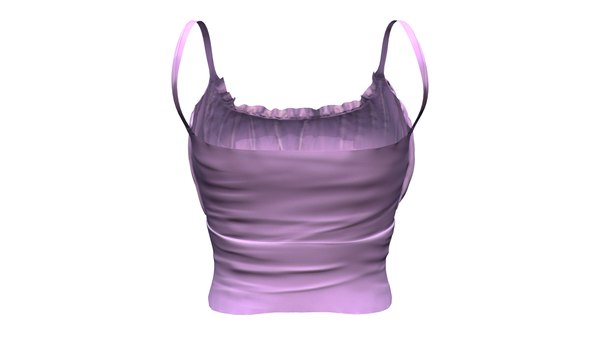 3D Purple Ruffled Edge Trim Wrinkled Top - TurboSquid 1928064