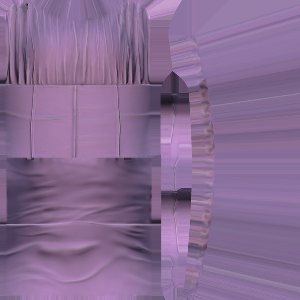 3D Purple Ruffled Edge Trim Wrinkled Top - TurboSquid 1928064