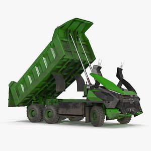 3D model Electric Autonomous Dump Truck Dirty Rigged