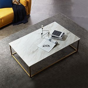 3D Amelie Marble Marble Gold Sofa Table
