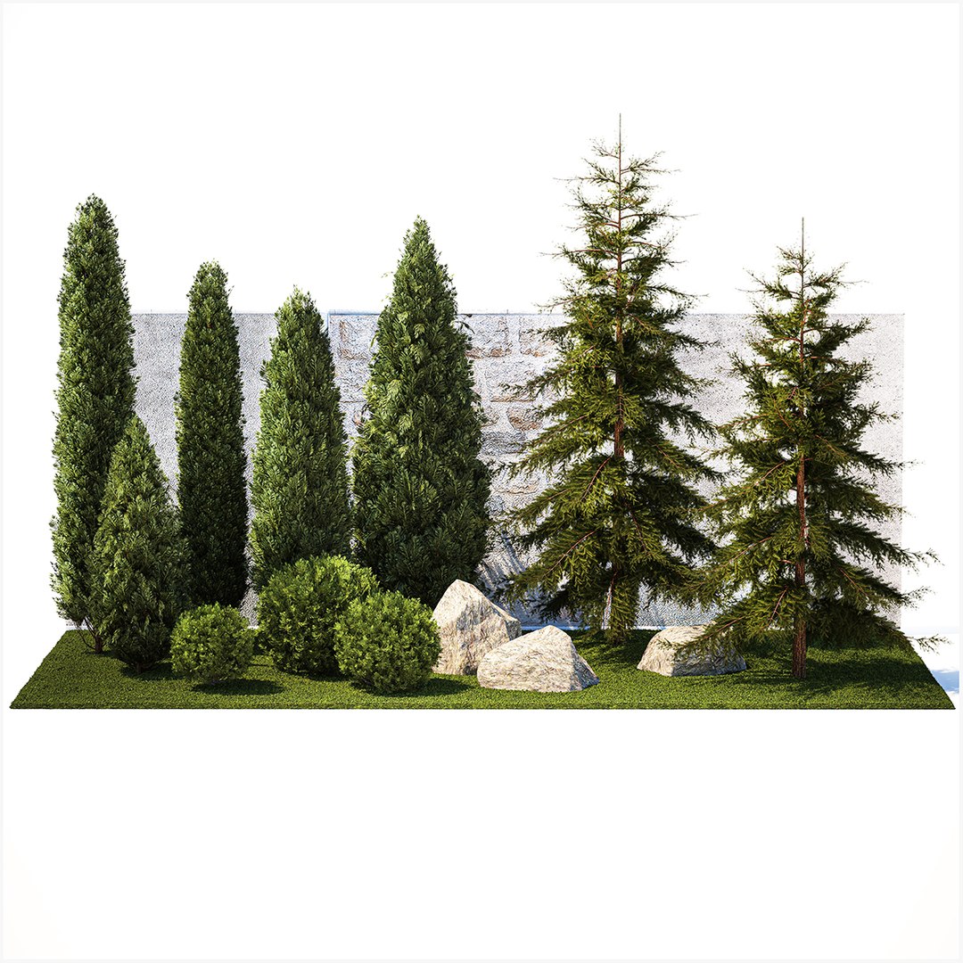 Garden with trees and bushes thuja cypress spruce and pine 1385 3D https://p.turbosquid.com/ts-thumb/5c/10EUji/D9/1garden2108202301/jpg/1692978405/1920x1080/fit_q87/675d1b684aeef74cd06802bc6d0c61b539a9aa24/1garden2108202301.jpg