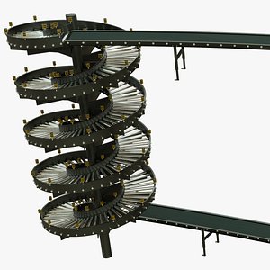 Spiral Gravitational Rollers Conveyor 3D