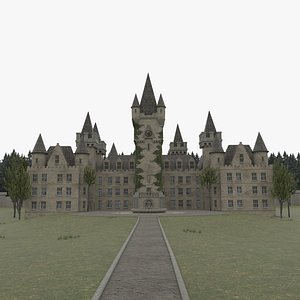 Old Castle With Interior 3D model