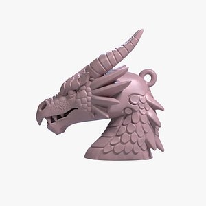 Dragon Head Keychain Epic 3D STL File Printable Mythical Creature Charm