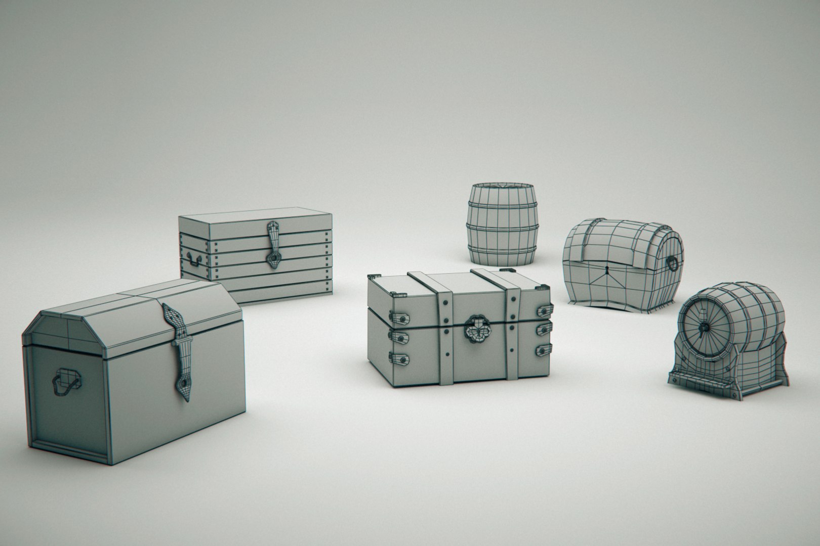 3D model chests trunks barrel https://p.turbosquid.com/ts-thumb/5c/BvChil/HSnXiPkg/cheststrunks_01wires/jpg/1562020155/1920x1080/fit_q87/8b076910fa3726aa4f535a11f3f95961f0d4c3de/cheststrunks_01wires.jpg