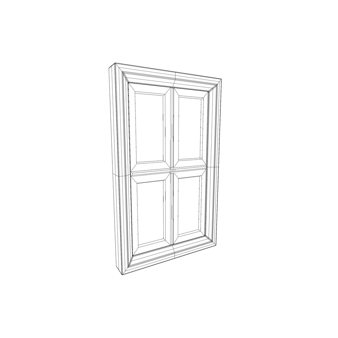 3D Brown Wooden Window With Four Glass Panes Model - TurboSquid 2402486
