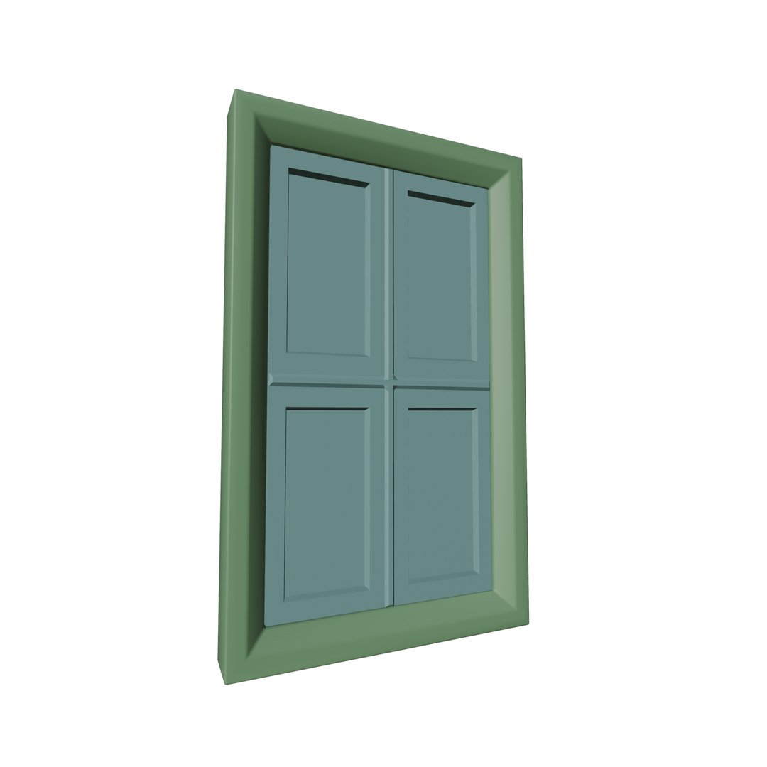 3D Brown Wooden Window With Four Glass Panes Model - TurboSquid 2402486