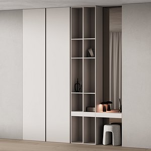 545 hallway zone 15 minimal modular wardrobe in 2 options 3D model