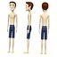 cartoon male swim suit 3d 3ds